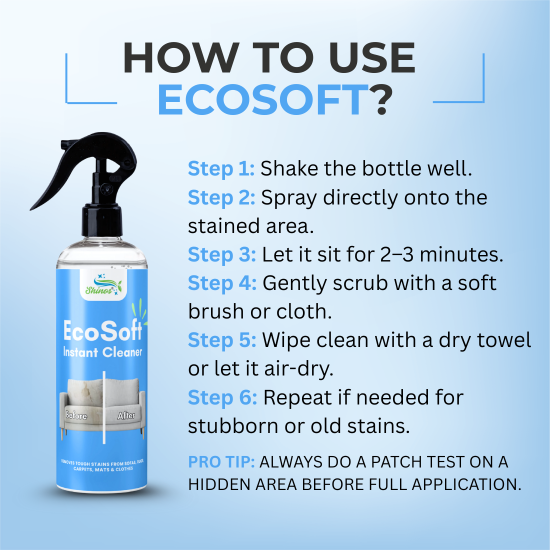 Ecosoft Fabric Cleaner – Tough on Stains, Safe on Fabric