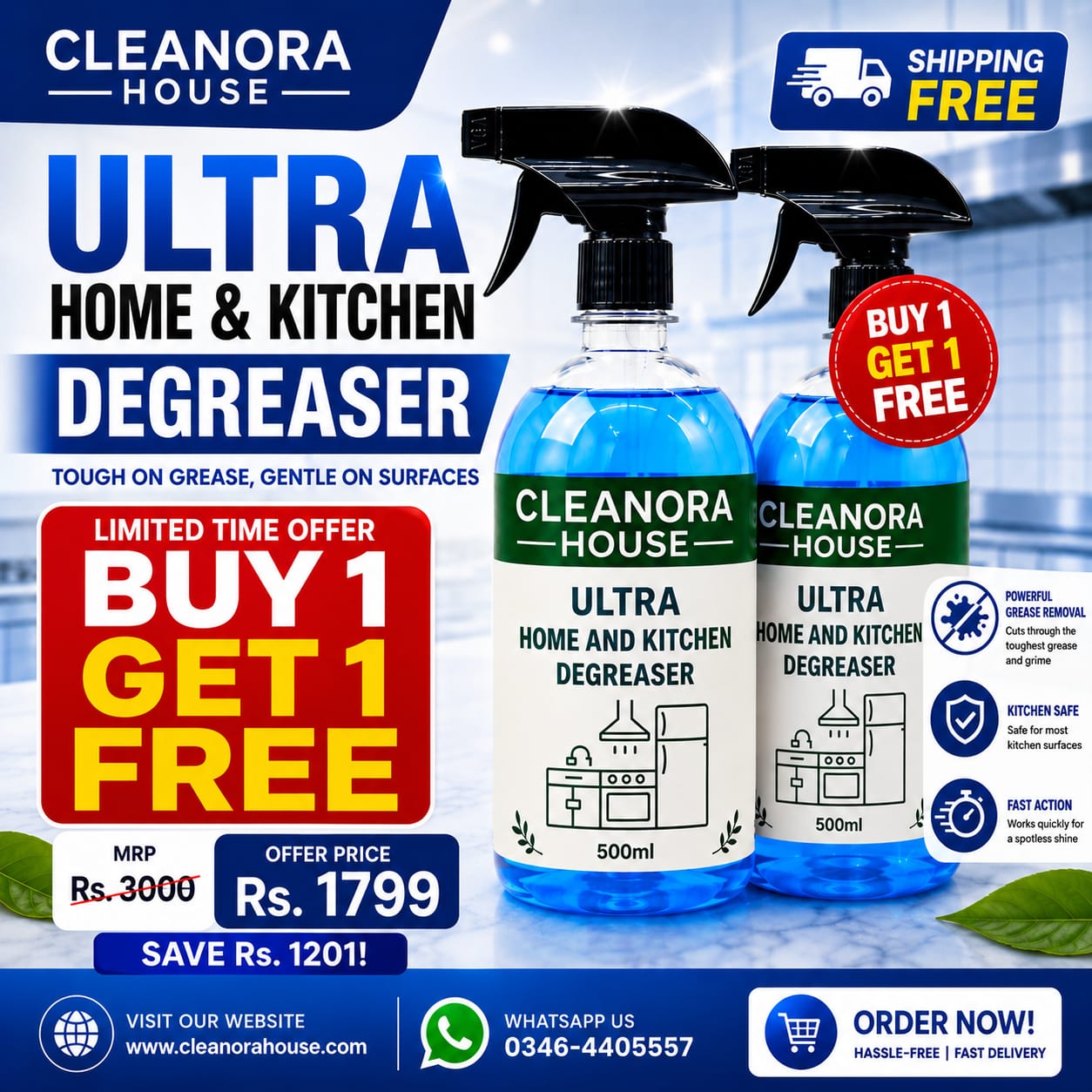 Ultra Home & Kitchen Degreaser– Buy 1 Get 1 FREE | Free Delivery